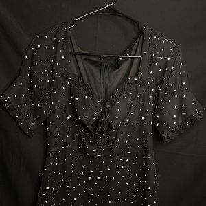 Korean Polka Dots black dress